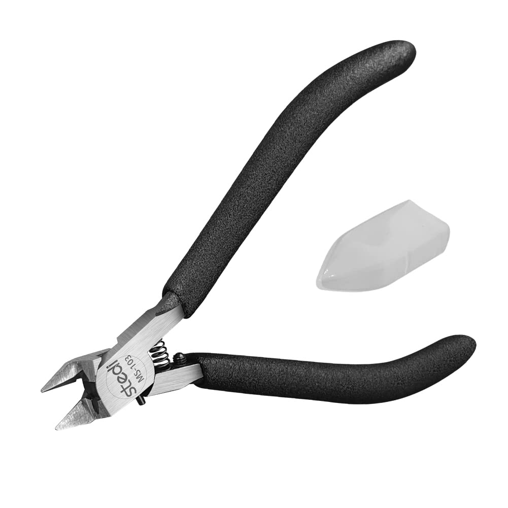 stedi 5-inch Model Nippers, with Ultra-thin Single-edge and Blade Case Plastic Model Tools for Gundam Repairing Plastic Model and Fixing, Black