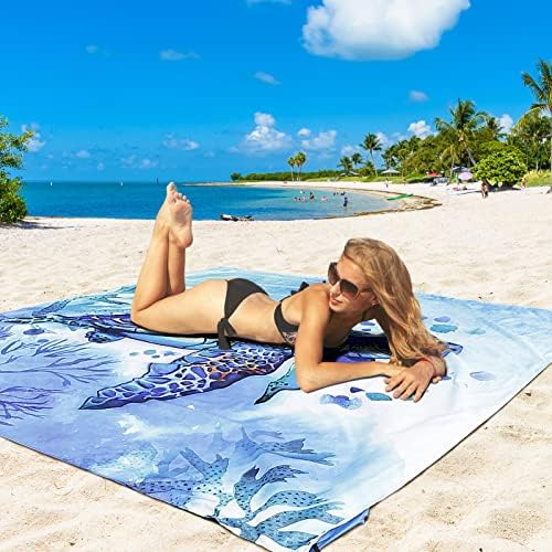 Beach Blanket Waterproof Sandproof Extra Large Beach Mat 79" X 83"/120"x108"for 1-8 Adults Quick Drying Durable Outdoor Picnic Mat for Beach Travel Camping Hiking