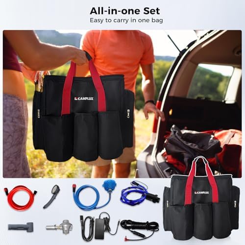 CAMPLUX Nano 3 Max, Portable Propane Water Heater & Shower Pump, Rechargeable Portable Shower System, Instant Hot Water for Camping, Hiking, Glamping & Vacationing