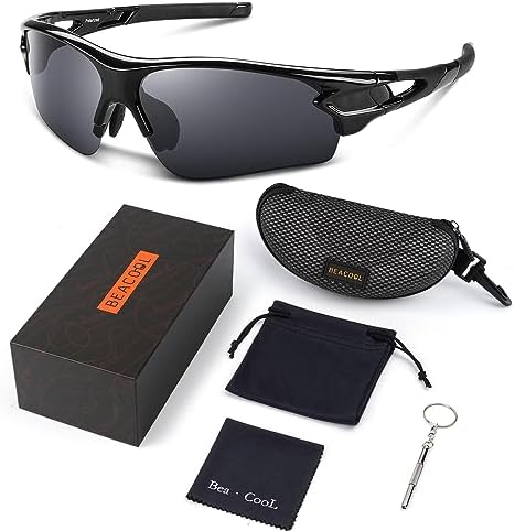 BEACOOL Polarized Sports Sunglasses for Men Women Youth Baseball Fishing Cycling Running Golf Motorcycle Tac Glasses UV400