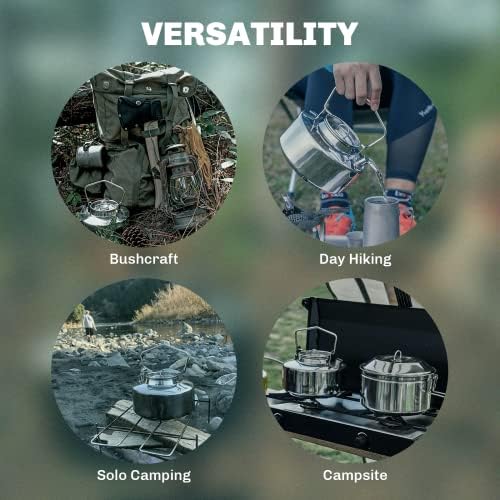 Fire-Maple Antarcti Portable 1 Liter Lightweight Stainless Steel Camping Kettle | Durable and Portable Camp Tea Pot | Ideal for Bushcraft and Outdoor Campfire Use