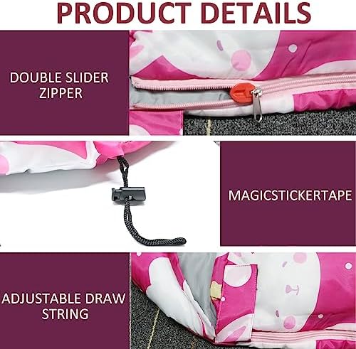 Kids Sleeping Bags - Camping Sleeping Bags with Carry Bag - Compact Sleeping Bag for Hiking, Backpacking 3 Season Warm & Cool Weather, Lightweight Waterproof Outdoor Travel for Boys Girls