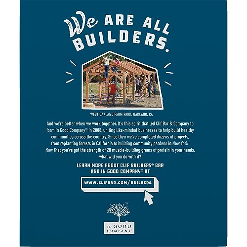 CLIF BUILDERS Protein Bars - Chocolate Peanut Butter Flavor - 20g Plant Based Protein - Gluten Free - Non-GMO - Low Glycemic - No Artificial Sweeteners - Value Pack, 2.4 oz. (12 Count)