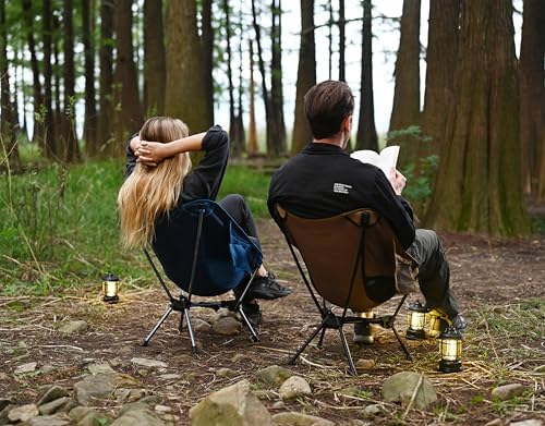 MARCHWAY Lightweight Folding Camping Chair with Spring Lock, Stable Compact Portable for Outdoor Camp, Travel, Beach, Picnic, Festival, Hiking, Backpacking (Lowback Khaki)