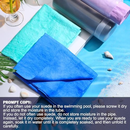 4 Pcs Swim Chamois Towel Shammy Sports Swimmers Towel for Diving Swimming Triathlons and Other Water Sports(26 x 17 Inch,Blue, Green, Dark Gray, Purple)