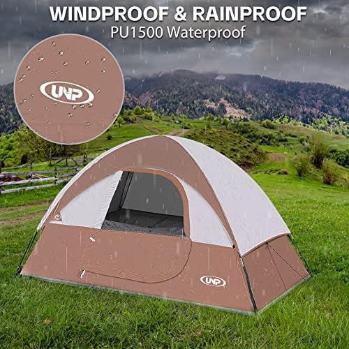 Camping Tent 2 Person, Waterproof Windproof Tent with Rainfly Easy Set up-Portable Dome Tents for Camping…