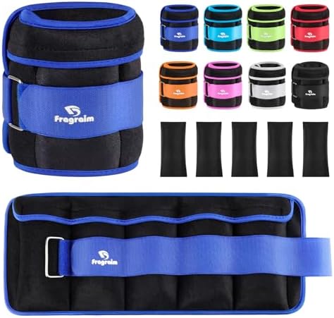 Fragraim Adjustable Ankle Weights 1-3/4/5/6/8/10/12/15/20 LBS Pair with Removable Weight for Jogging, Gymnastics, Aerobics, Physical Therapy