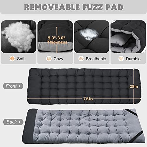 ABORON 2 Pack Folding Camping Cot W/Mat for Adults, Heavy Duty Outdoor Bed with Carry Bag,1200 D Layer Oxford Travel Camp Cots