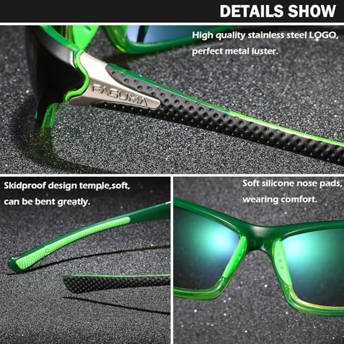 FAGUMA Sports Polarized Sunglasses For Men Cycling Driving Fishing UV400 Protection