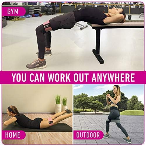 Resistance Bands for Working Out with Workout Bands Guide. 4 Booty Bands for Women Men Fabric Elastic Bands for Exercise Bands Resistance Bands for Legs Bands for Working Out Hip Thigh Glute Bands Set