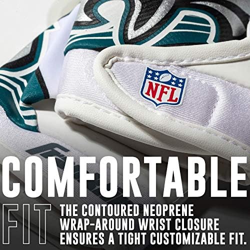 Franklin Sports Youth NFL Football Receiver Gloves - Kids Football Gloves Pair - NFL Team Logos and Silicone Palm