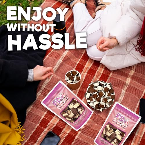 Freeze Dried Ice Cream Sandwich Bites, 2 Pack, Vanilla, Crunchy & Sweet Snack, 2.5 oz, Dehydrated, Resealable Gift Bag