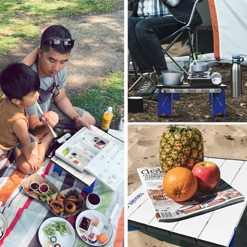 TREKOLOGY Portable Beach Table, Mini Folding Beach Table for Sand, Compact Foldable Design, Quick Setup, Weather-Resistant, Lightweight, Ideal for Beach, Hiking, Picnics, and Camping