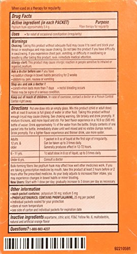 Metamucil Fiber Singles Smooth Texture Sugar Free Orange - 30 Packets