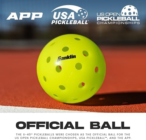 Franklin Sports X-40 Outdoor Pickleballs - Official Ball of USA Pickleball, APP Tour + Pickleball US Open - 3 Packs, 12 Packs, 36 Pickleball Buckets, 50, 100 + 400 Bulk Packs of Regulation Pickleballs