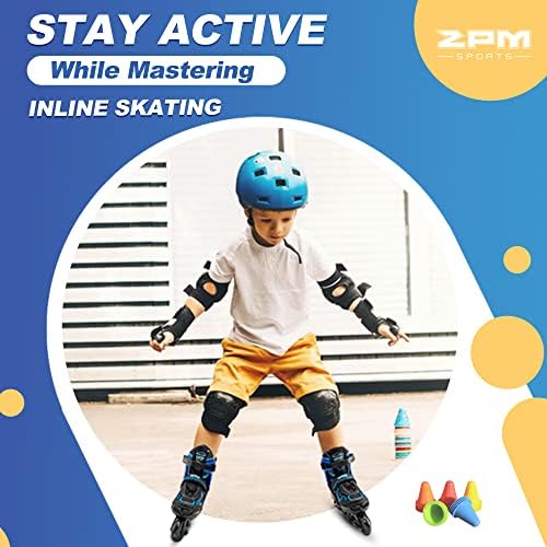 2PM SPORTS Vinal Girls Adjustable Flashing Inline Skates, All Wheels Light Up, Fun Illuminating Skates for Kids Men Adult Women and Boys