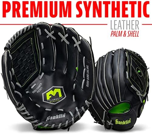 Franklin Sports Baseball + Softball Gloves - Field Master Adult + Youth Baseball + Softball Gloves - Right Hand + Left Hand Gloves - Infield + Outfield Mitts - Multiple Sizes + Colors