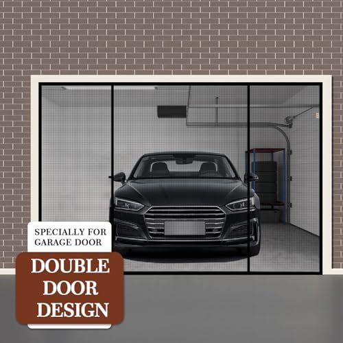 Yotache Magnetic Screen Door Fits 96x80 inch Doors, Screen Size 98"x81", Double-Sided Opening Screen Reinforced Mesh with Strong Magnets for Garage Door, Sliding Door