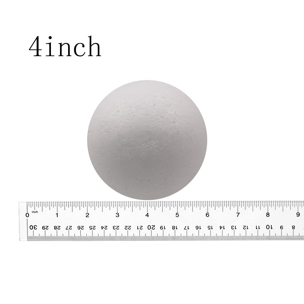 FFchuanhe 4 Inch 24 Pcs Craft Foam Ball. White Polystyrene Smooth Round Ball, for Arts and Crafts Supplies, School Project, Weddings, Easter, Halloween, Christmas, Home DIY Crafts and Party.