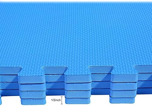 BalanceFrom Puzzle Exercise Mat with EVA Foam Interlocking Tiles for MMA, Exercise, Gymnastics and Home Gym Protective Flooring, Multiple Sizes and Colors