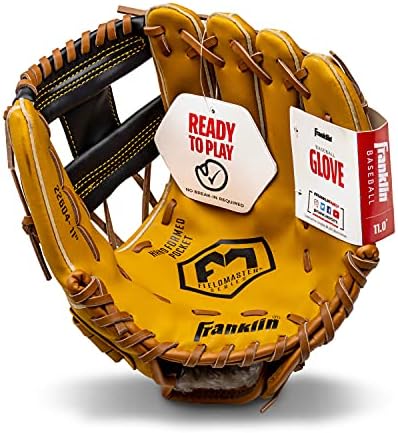 Franklin Sports Baseball + Softball Gloves - Field Master Adult + Youth Baseball + Softball Gloves - Right Hand + Left Hand Gloves - Infield + Outfield Mitts - Multiple Sizes + Colors