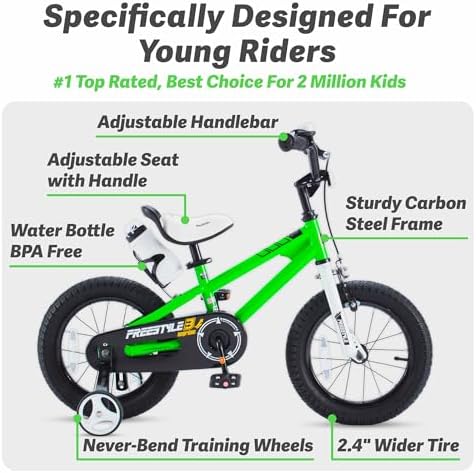 RoyalBaby Kids Bike EZ Freestyle Training Free Balance to Pedal Easy Learning Bicycle, 12-18 Inch for Toddlers to Big Kids