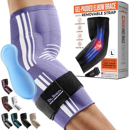 DR. BRACE® Elite Elbow Brace Support, Breathable Elbow Compression Sleeve with Gel Pad for Golfer's, Tennis Elbow & Tendonitis Treatment & Pain Relief 2024