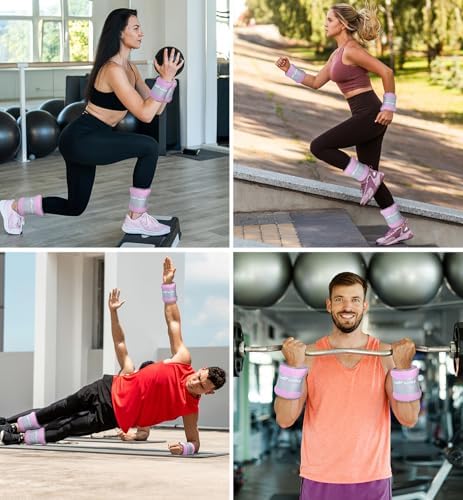Ankle Weights A Pair of 1/2/3/4/6/8/10/12/20 LBS Wrist Leg Arm Weights for Women Men kids child with Adjustable Straps, Strength weighted for Physical Therapy Running Walking Fitness Gym Workout