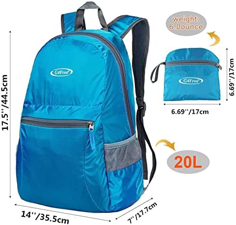 G4Free 20L Lightweight Packable Backpack Travel Hiking Daypack Foldable