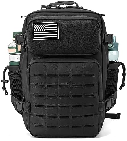 QT&QY 25L/35L/45L Military Tactical Backpack For Men Molle Daypack 3 Day Bug Out Bag Hiking Rucksack With Bottle Holder