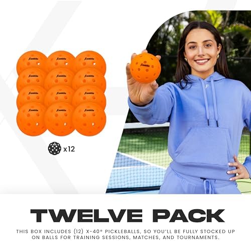 Franklin Sports X-40 Outdoor Pickleballs - Official Ball of USA Pickleball, APP Tour + Pickleball US Open - 3 Packs, 12 Packs, 36 Pickleball Buckets, 50, 100 + 400 Bulk Packs of Regulation Pickleballs