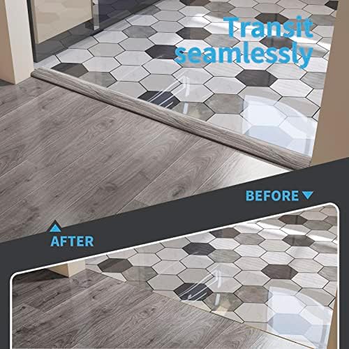 Art3d Self Adhesive Vinyl Strip for Joining Floor Gaps, Carpet Thresholds - 10 FT, 1.57in, Gray