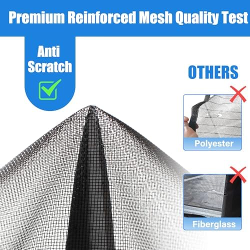 Magnetic Screen Door Left Right Side Opening Polyethylene Terephthalate Mesh Greater Than Fiberglass and Polyester Easy Install