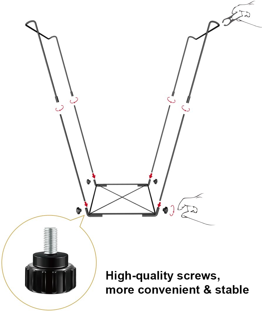 Artigarden Garden Trash Bag Holder - Outdoor Leaf Bag Support Stand Multi-Use Metal Garbage Bag Holder Frame Holds 30-45 Gallons Bag for Camping Leaves Gardening Parties Yard Weeding (Black)