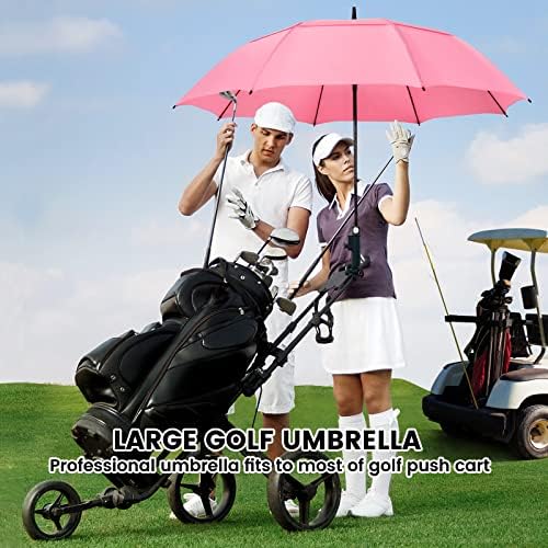 ZOMAKE Automatic Open Extra Large Golf Umbrella 51/54/62/68 Inch, Double Canopy Vented Windproof Oversize Stick Umbrellas for Rain