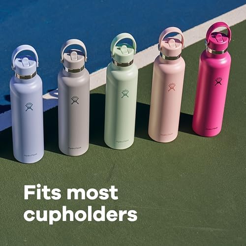 Hydro Flask 24 Oz Stainless Steel Standard Mouth Water Bottle with Flex Straw Cap and Double-Wall Vacuum Insulation