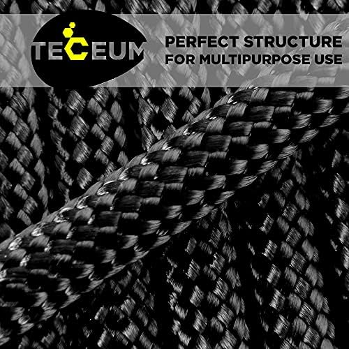 TECEUM 5/32" Paracord Rope 1000 – 1000ft / 200ft / 100ft / 50ft – Tactical Parachute Cord 4mm – 45+ Colors – Nylon String for Survival & Camping Gear – Stripe Cord for Survival – Utility Rope