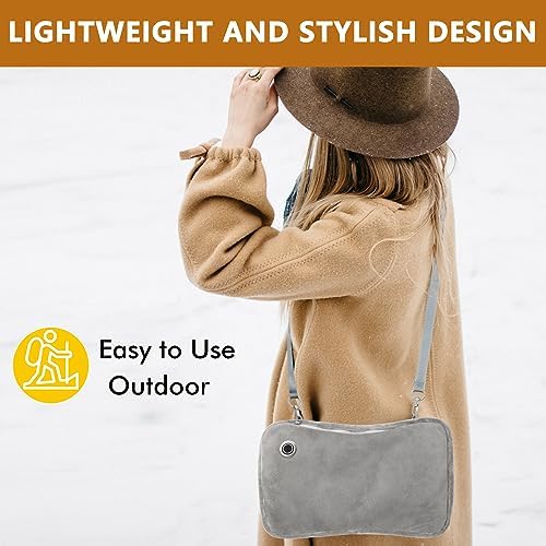 Hand Warmers Rechargeable, 10000mAh Electric Heated Gloves Power Bank Portable Graphene Handwarmers Pouch with 3 Levels & Double-Sided Heating for Hunting Camping Golf Xmas Gifts for Women Men Kids