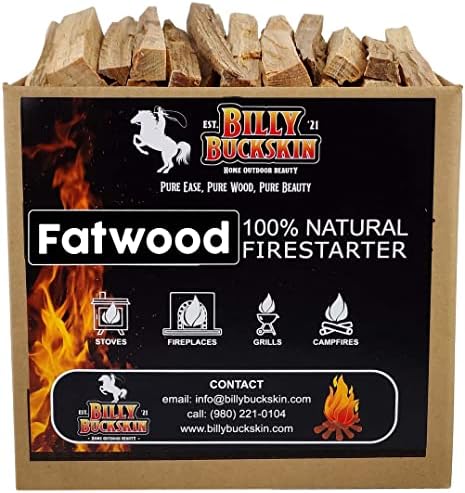10 lbs. Fatwood Fire Starter Sticks, Perfect Firestarters for Firepit, Campfires, Fireplaces, Bonfires, BBQ, Wood Stoves, Easy Ignition with Just 2 Sticks for Camping, Camping Essentials(10 Pound Box)