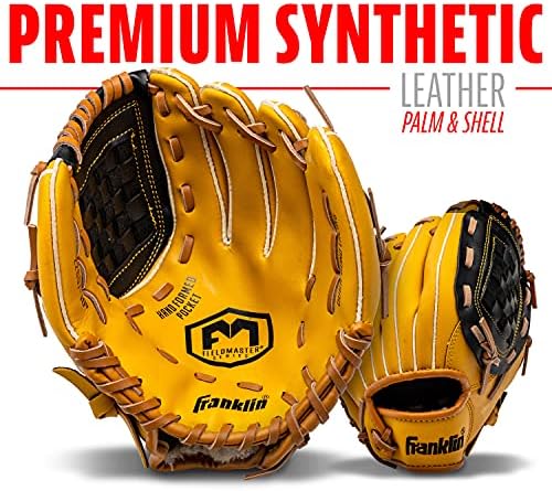 Franklin Sports Baseball + Softball Gloves - Field Master Adult + Youth Baseball + Softball Gloves - Right Hand + Left Hand Gloves - Infield + Outfield Mitts - Multiple Sizes + Colors