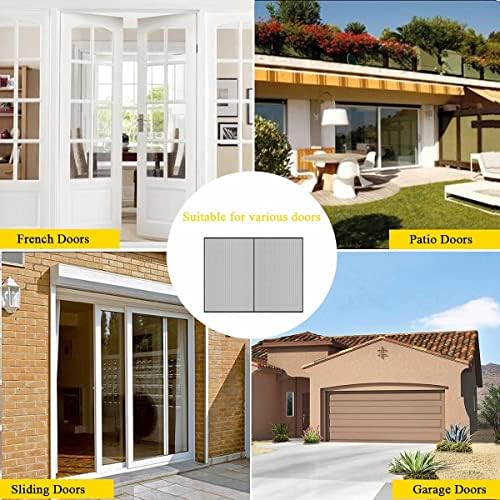 LIAMST Garage Door Screen for 8x8FT, 1 Car Garage Doors- Reinforced Fiberglass Door Screen,Stronger High Energy Magnets , Magnetic Screen Door