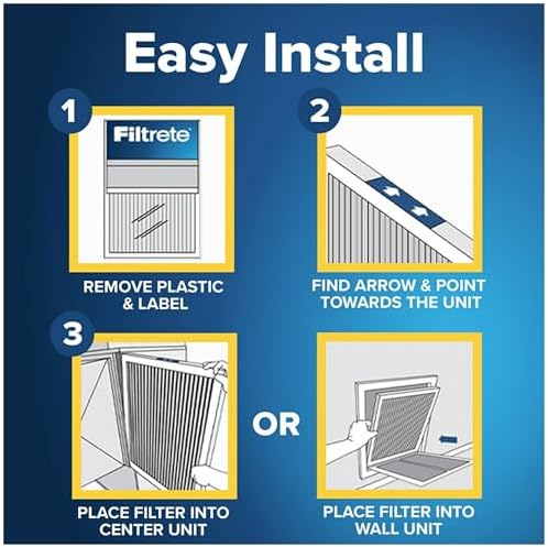 Filtrete 20x25x1 AC Furnace Air Filter, MERV 11, MPR 1000, Micro Allergen Defense, 3-Month Pleated 1-Inch Electrostatic Air Cleaning Filter, 6 Pack (Actual Size 19.69 x 24.69 x 0.81 in)