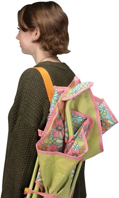 GCI Outdoor Comfort Pro Rocker Camping Chair | Portable Folding Rocking Chair with Durable Armrests & Drink Holder — Floral