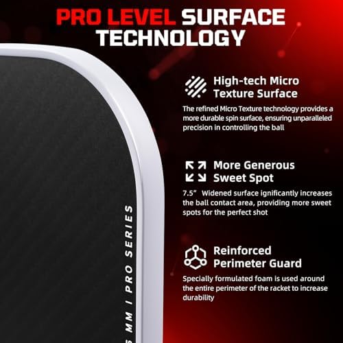 BAGAIL Pickleball Paddles, USAPA Approved Fiberglass Surface Pickleball Set, Lightweight Pickle Ball Rackets with 4 Balls, 1 Bag, Designed in California for Traction and Stability