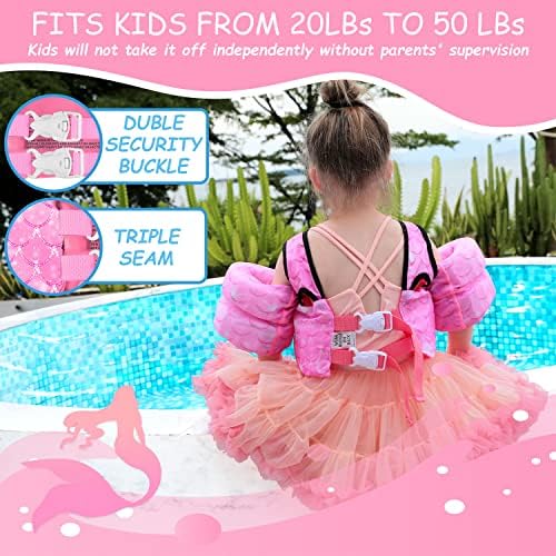 Chriffer Kids Swim Vest Life Jacket for 22-66 Pounds Boys and Girls, Toddler Floaties with Shoulder Harness Arm Wings for 2,3,4,5,6,7 Years Old Baby