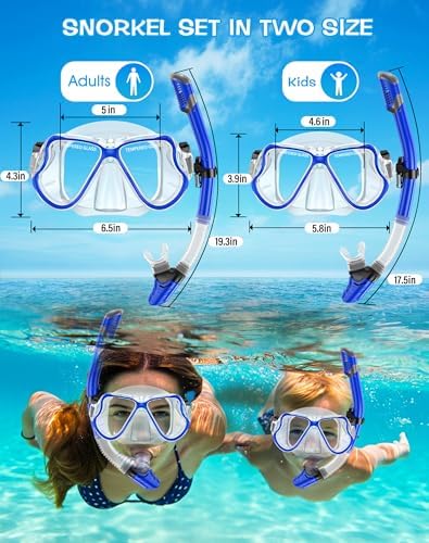 Greatever Dry Snorkel Set,Panoramic Wide View,Anti-Fog Scuba Diving Mask,Professional Snorkeling Gear