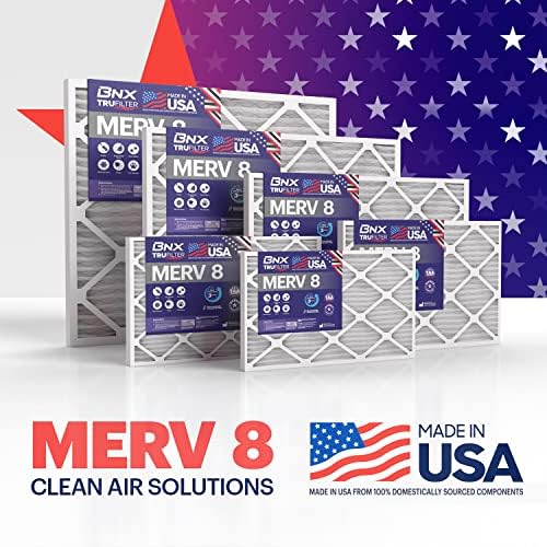 BNX TruFilter 20x23x1 Air Filter MERV 8 (6-Pack) - MADE IN USA – Dust & Pet Defense Electrostatic Pleated Air Conditioner HVAC AC Furnace Filters for Dust, Pet, Mold, Pollen MPR 600 – 700 & FPR 5