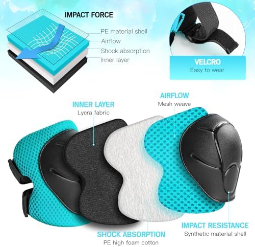Kids Protective Gear Set Knee Pads for Kids 3-14 Years Toddler Knee and Elbow Pads with Wrist Guards 3 in 1 for Skating Cycling Bike Rollerblading Scooter