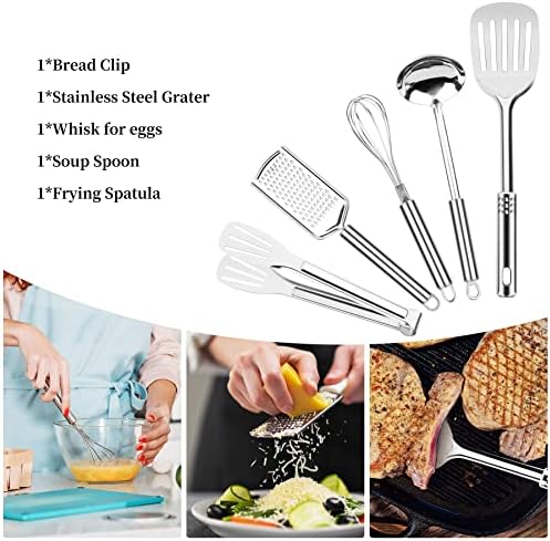 Camping Cooking Utensils Set, Stainless Steel Grill Tools, Camping BBQ Cookware Gear and Equipment for Travel Tenting RV Van Picnic Portable Kitchen Essentials Accessories