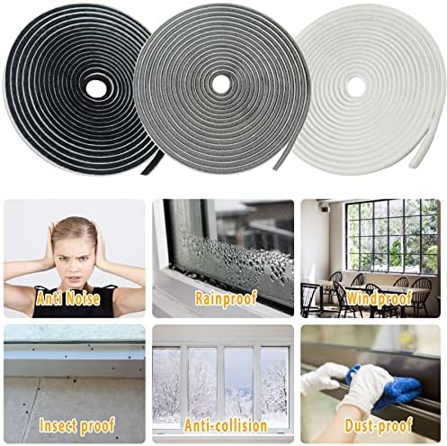 39.4FT Brush Weather Stripping, Neat Pile Self Adhesive Seal Strip for Windows and Door, Weatherstrip for Soundproofing, Windproof, Dustproof, Stronger Stickiness, 0.35'' Wide x 0.35'' Thick, Grey
